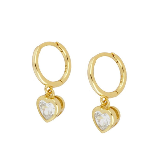 Pendientes "Cuore" de Circonita Blanca