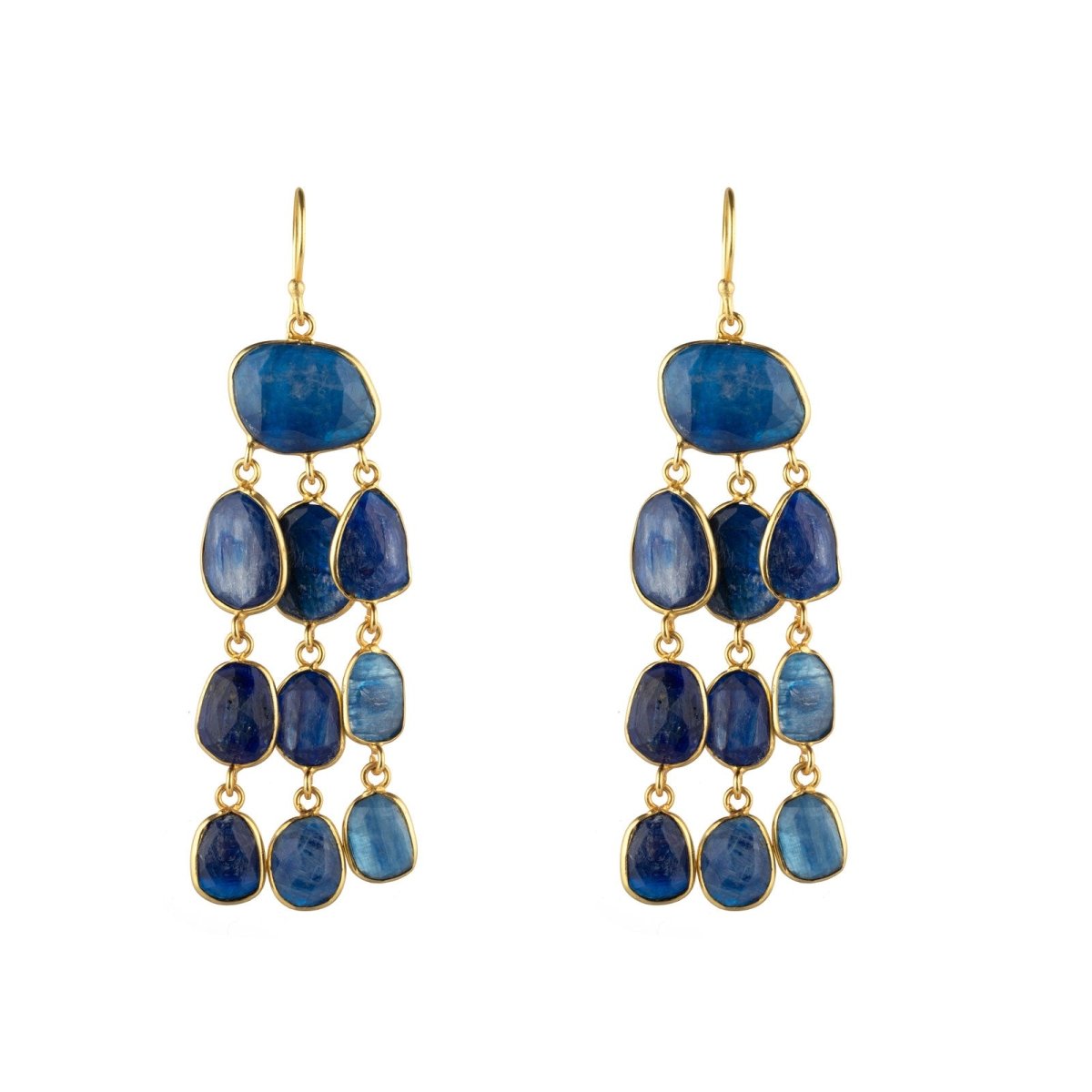 Pendientes 'Epione ' de Cianita - Bronce & Baño de Oro 18K - Sensaido