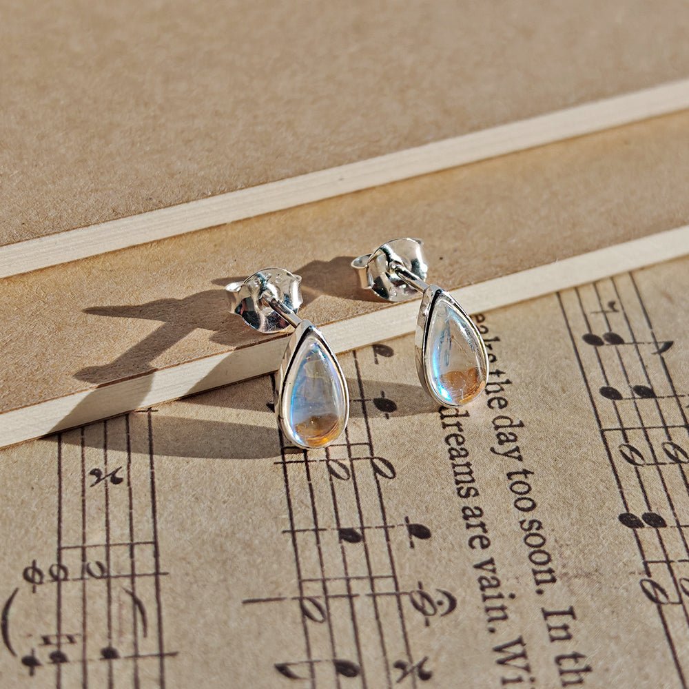 Pendientes de gota con opalina en plata de ley 925, pendientes elegantes y brillantes de Mystical Tienda.