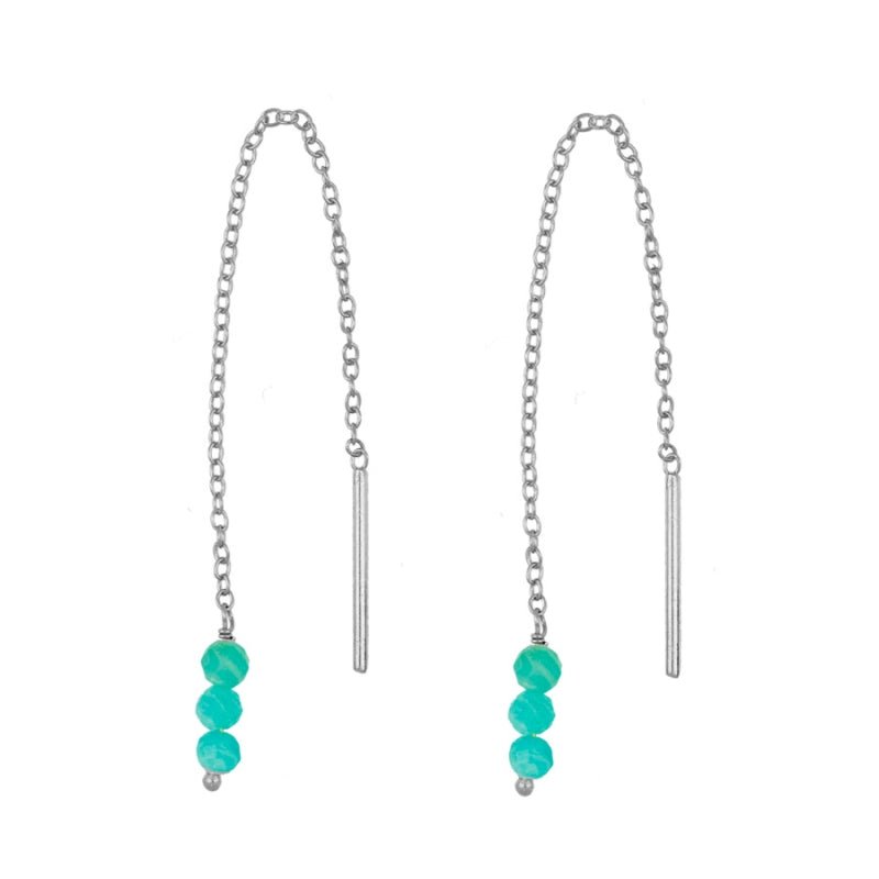 Pendientes Largos de Amazonita - Sensaido