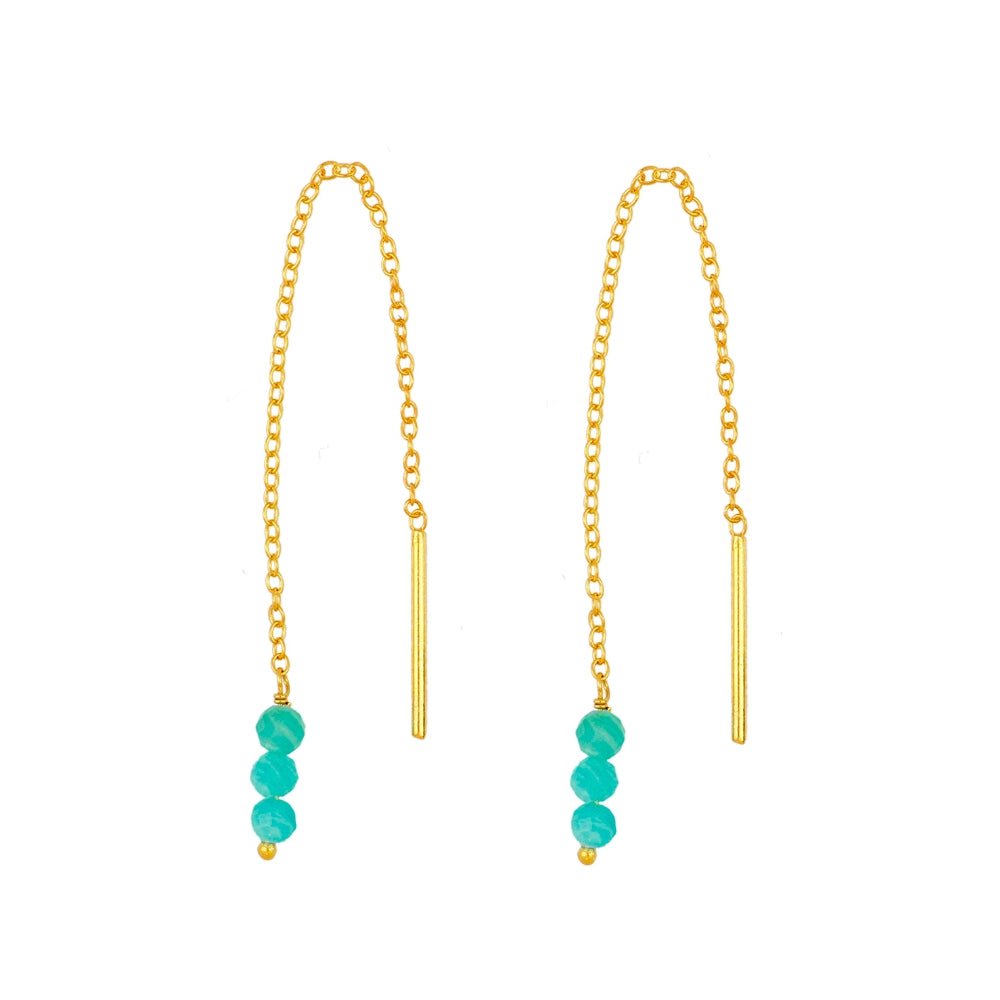 Pendientes Largos de Amazonita - Sensaido