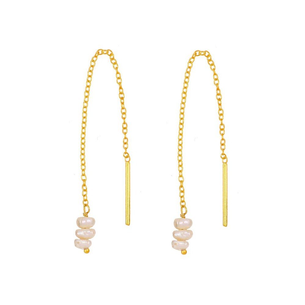 Pendientes Largos de Perlas