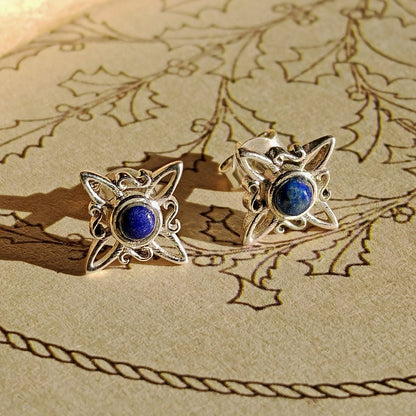 Pendientes Nudo de Bruja con Lapislázuli en Plata de Ley 925