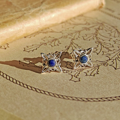 Pendientes Nudo de Bruja con Lapislázuli en Plata de Ley 925