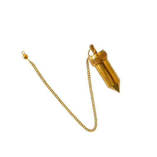 Péndulo bala de bronce con testigo, de metal, en forma de bala, utilizado para actividades de equilibrio y energía.
