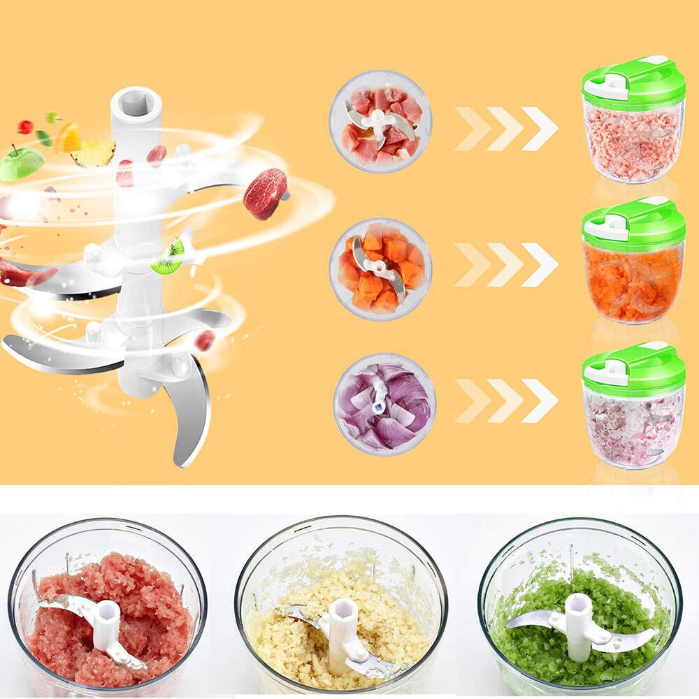 Picadora manual Mini Chef de Innovagizmo con capacidad de 900 ml, fácil y rápida para preparar en la cocina.