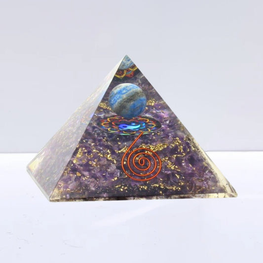 Pirámide Orgonita 'Earth' - Amatista con Esfera de Lapislázuli - Sensaido