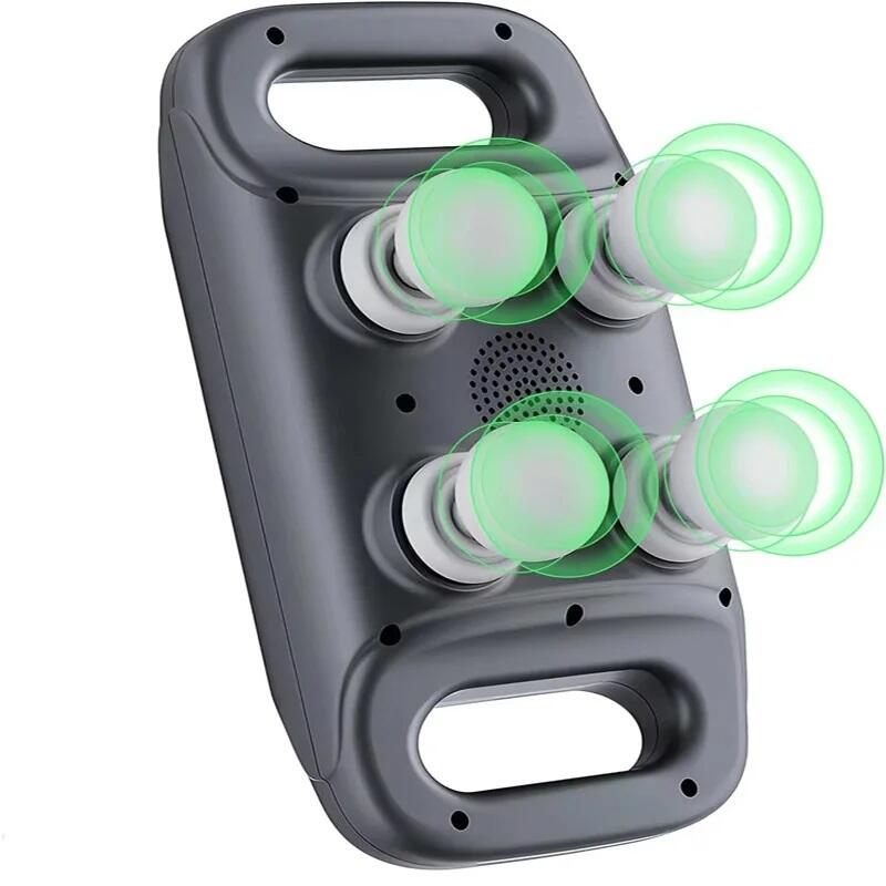 Pistola de masaje innovagizmo.com con 4 cabezas para aliviar tensión muscular y mejorar la recuperación muscular.