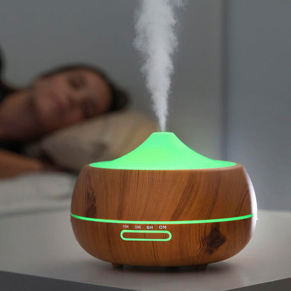Difusor de aromas humidificador Humidificador Difusor de Aromas con LED multicolor y efecto madera InnovaGoods.