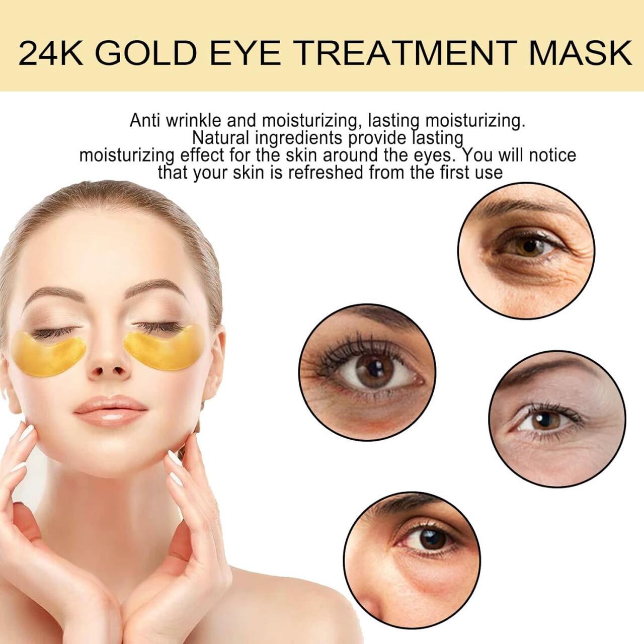 EELHOE Parches de Oro 24K – Tratamiento de Lujo para Ojeras e Hinchazón 👁️💛 60 Pcs