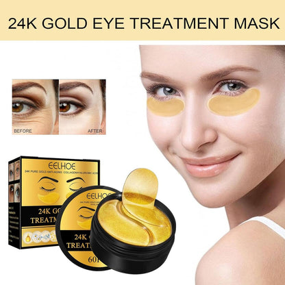 EELHOE Parches de Oro 24K – Tratamiento de Lujo para Ojeras e Hinchazón 👁️💛 60 Pcs