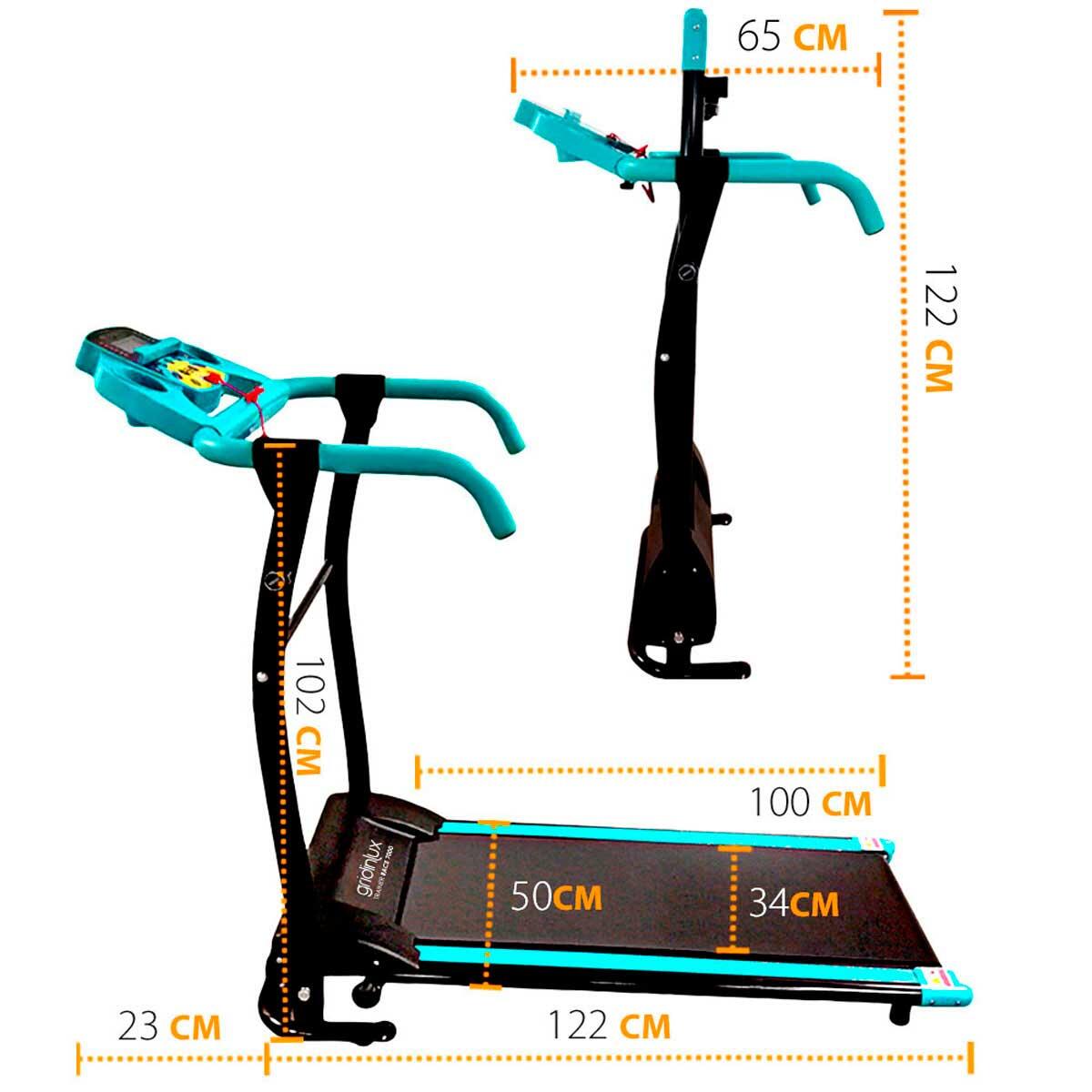 Cinta de andar plegable Innovagizmo con motor de 1000 W y 12 programas, diseñada para ejercicio en casa.