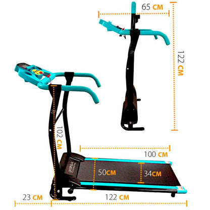 Cinta de andar plegable Innovagizmo con motor de 1000 W y 12 programas, diseñada para ejercicio en casa.