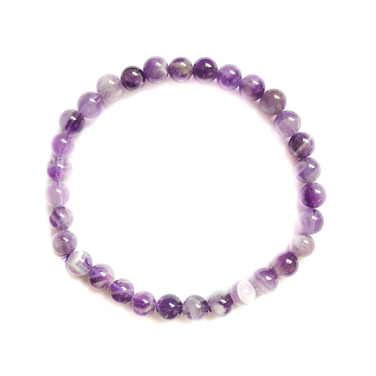 Pulsera Amatista Chevron Bola Lisa