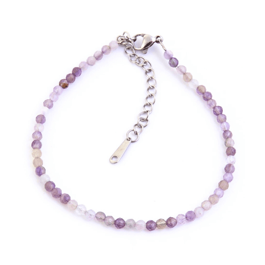 Pulsera Amatista Facetada - Acero Inoxidable
