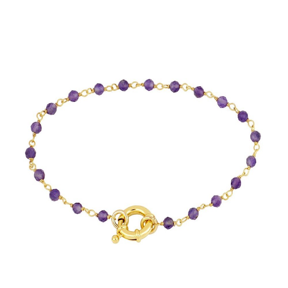 Pulsera de plata 'Beatrice' con amatista, joya elegante y brillante, en un delicado diseño de joyería.
