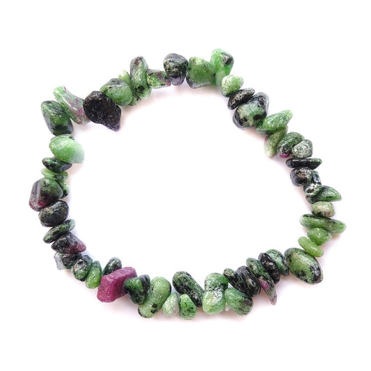 Pulsera Chip de Zoisita Rubí