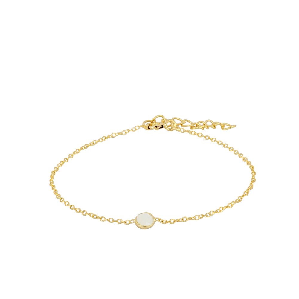 Pulsera de plata 'Circum' con piedra de luna, joya elegante y brillante, diseñada por Mystical Tienda.