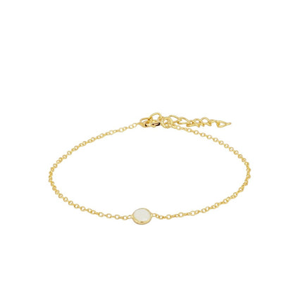 Pulsera de plata 'Circum' con piedra de luna, joya elegante y brillante, diseñada por Mystical Tienda.
