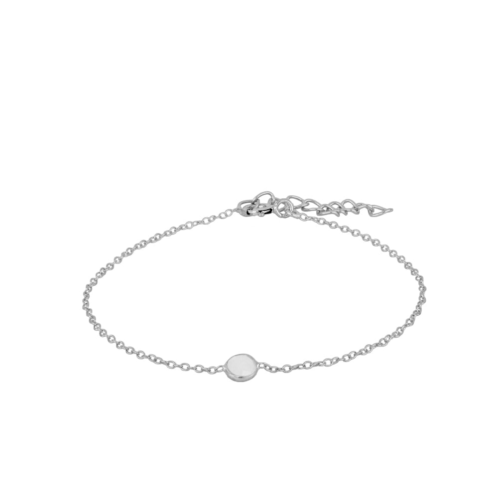 Pulsera de plata 'Circum' con piedra de luna, joya elegante y brillante, diseñada por Mystical Tienda.