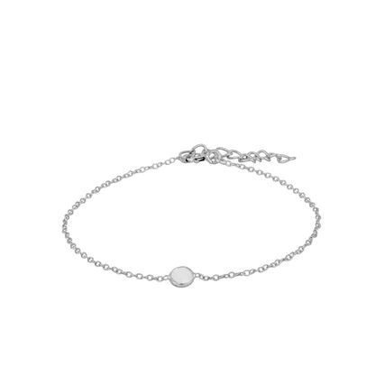Pulsera de plata 'Circum' con piedra de luna, joya elegante y brillante, diseñada por Mystical Tienda.
