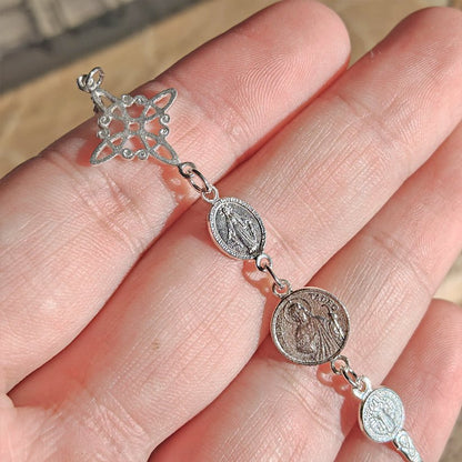 Pulsera de plata S925 con cuatro amuletos de luz, diseño de protección cuádruple, de Mystical Tienda.