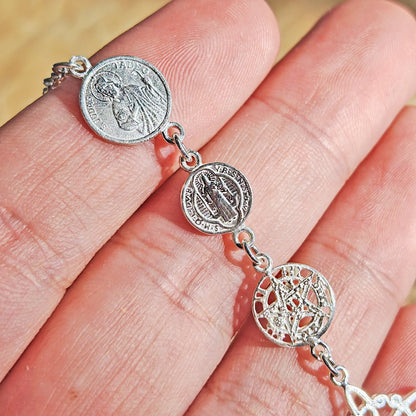 Pulsera Cuádruple de Protección S925: Cuatro Sellos Sagrados