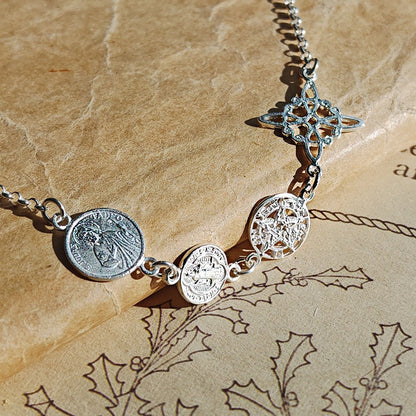 Pulsera Cuádruple de Protección S925: Cuatro Sellos Sagrados