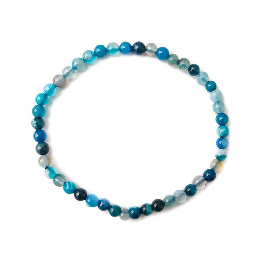 Pulsera de Ágata Azul - Bola Lisa