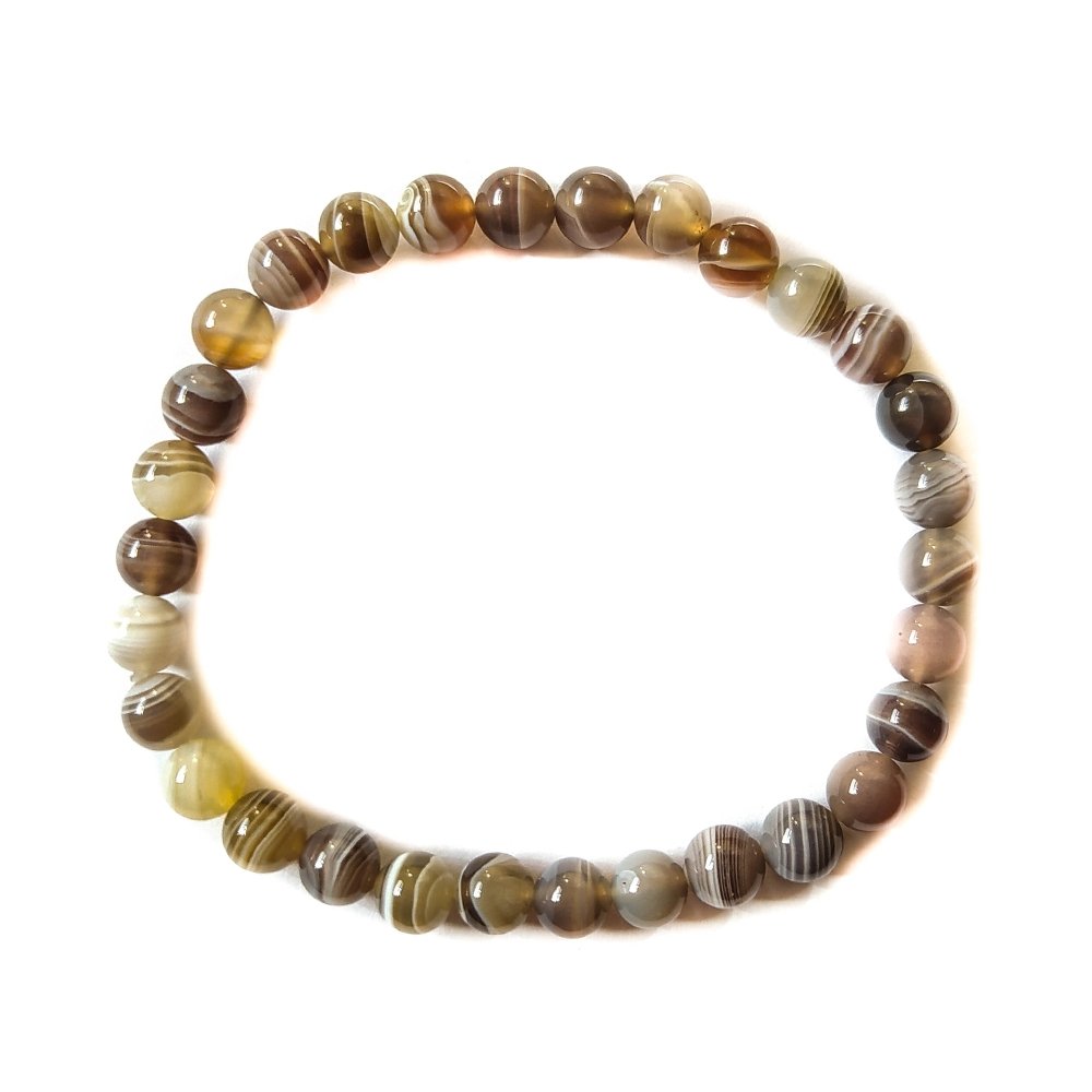 Pulsera de Ágata Botswana Bola Lisa