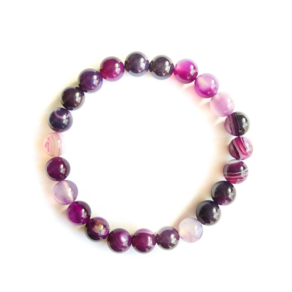 Pulsera de Ágata Lila - Bola Lisa