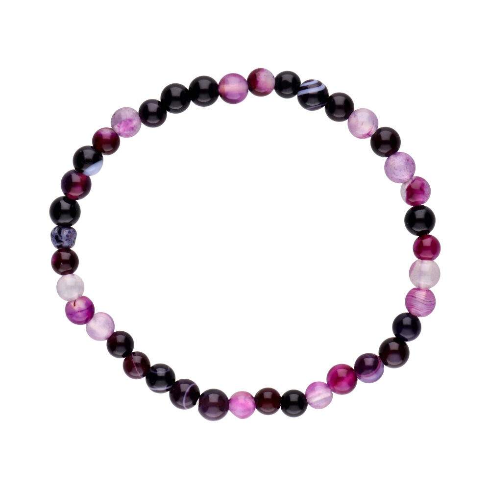 Pulsera de Ágata Lila - Bola Lisa - Sensaido