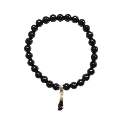 Pulsera de Ágata Negra y Amuleto Figa