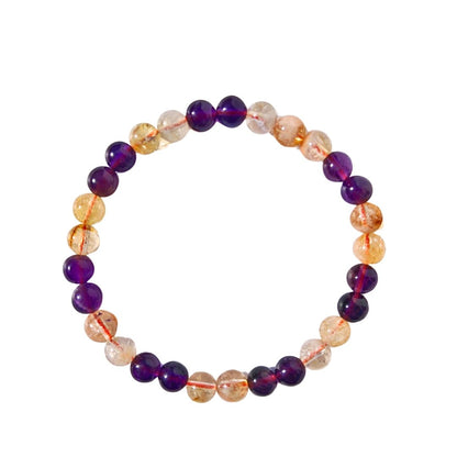 Pulsera de Amatista & Citrino Bola Lisa
