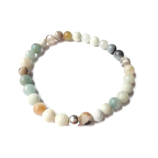 Pulsera de Amazonita y Bola de Plata de Ley