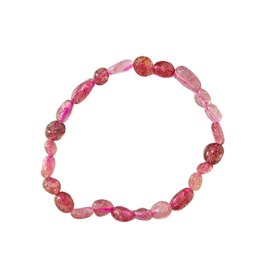 Pulsera de Cuarzo Fresa en rodados