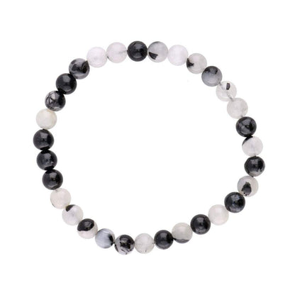 Pulsera de Cuarzo Turmalinado Bola Lisa