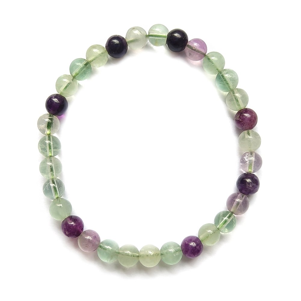 Pulsera de Fluorita Arco Iris Bola Lisa