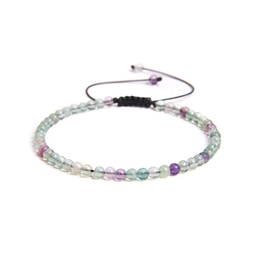 Pulsera de Fluorita Arcoíris con Nudo Corredizo