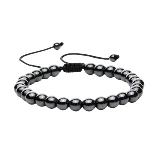 Pulsera de Hematite con Nudo Corredizo