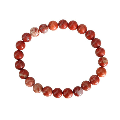Pulsera de Jaspe Rojo Bola Lisa