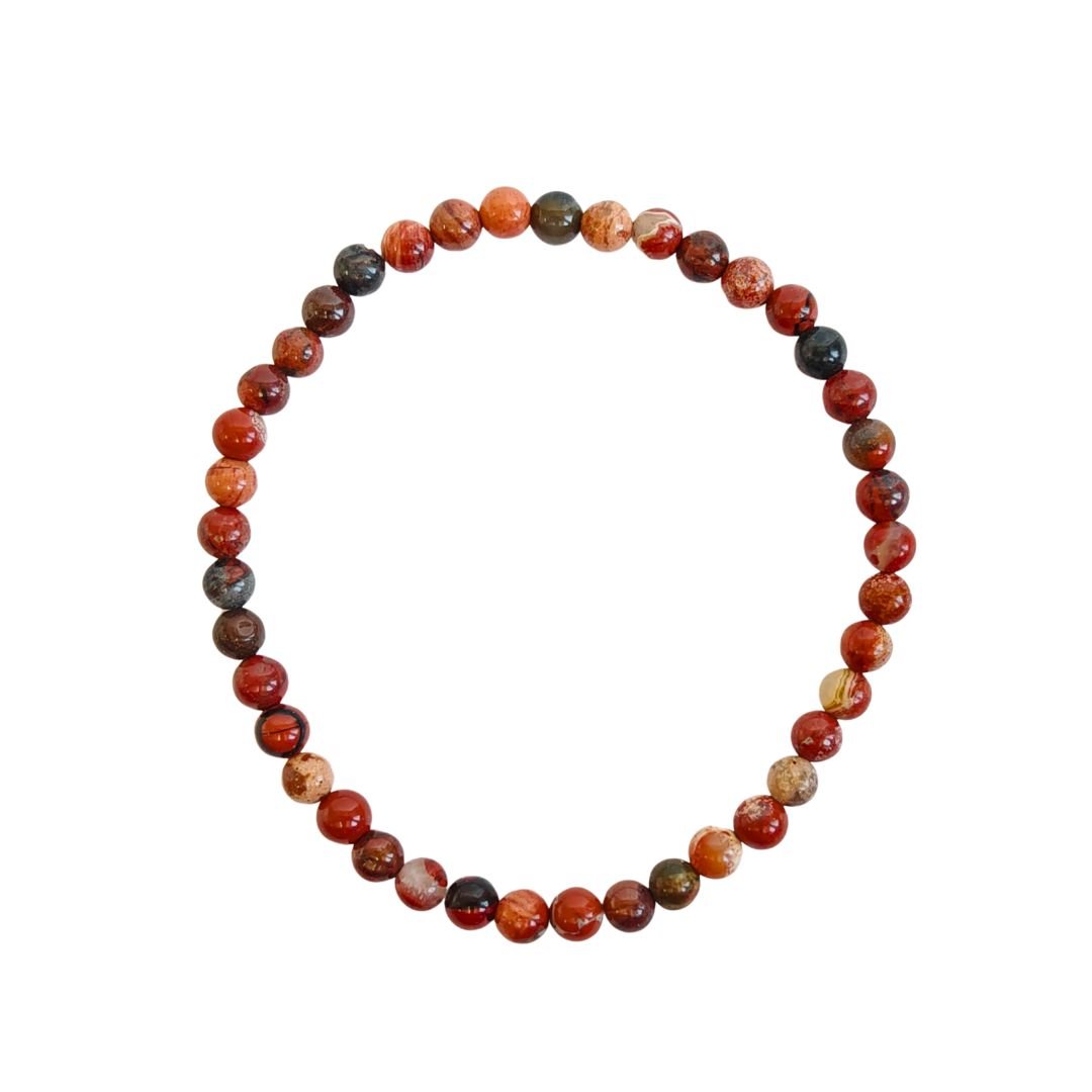 Pulsera de Jaspe Sardo Bola Lisa