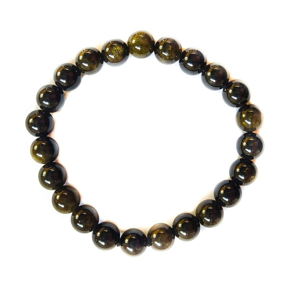 Pulsera de Obsidiana Dorada Bola Lisa