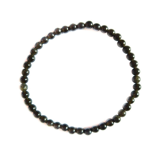 Pulsera de Obsidiana Dorada Bola Lisa