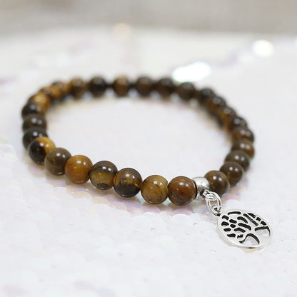 Pulsera de Ojo de Tigre y Árbol de la Vida