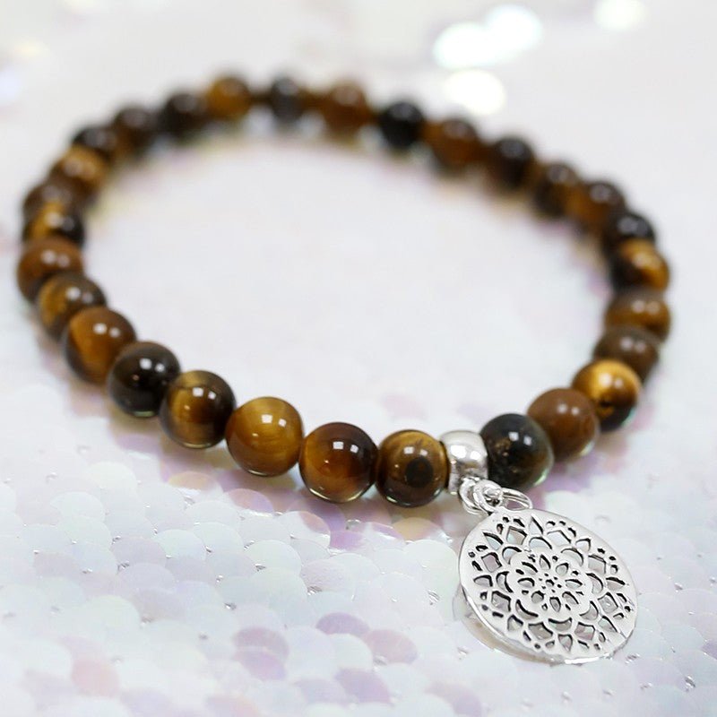 Pulsera de Ojo de Tigre y Mandala - Sensaido