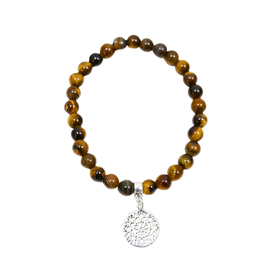 Pulsera de Ojo de Tigre y Mandala - Sensaido