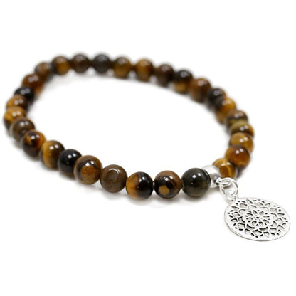 Pulsera de Ojo de Tigre y Mandala - Sensaido