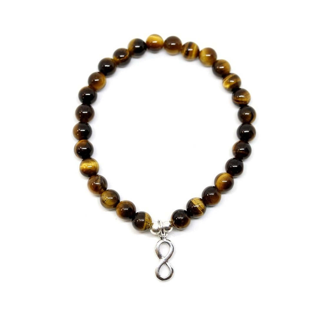 Pulsera de Ojo de Tigre y Símbolo Infinito