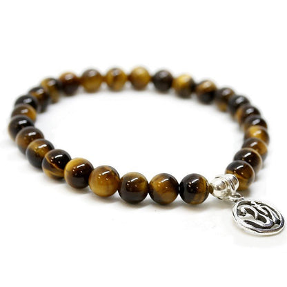 Pulsera de Ojo de Tigre y Símbolo OM